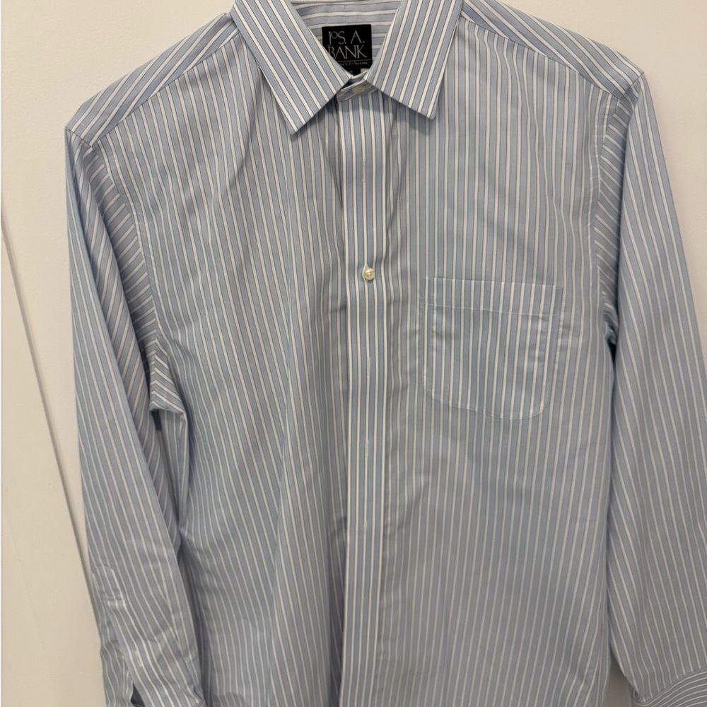 Jos. A. Bank Men's Light Blue Pinstripe Dress Shirt